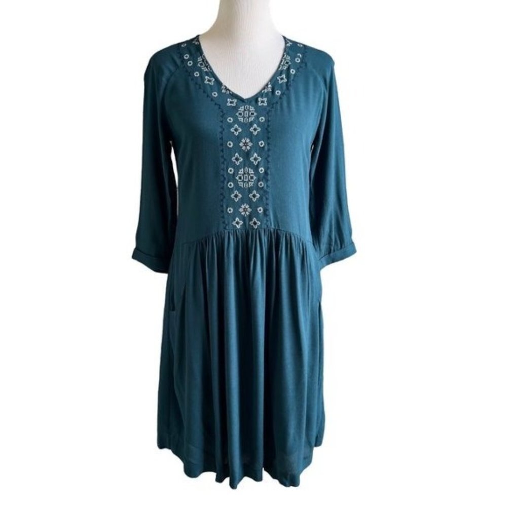 Garnet Hill Women's Drop Hem Boho Dress Size 4